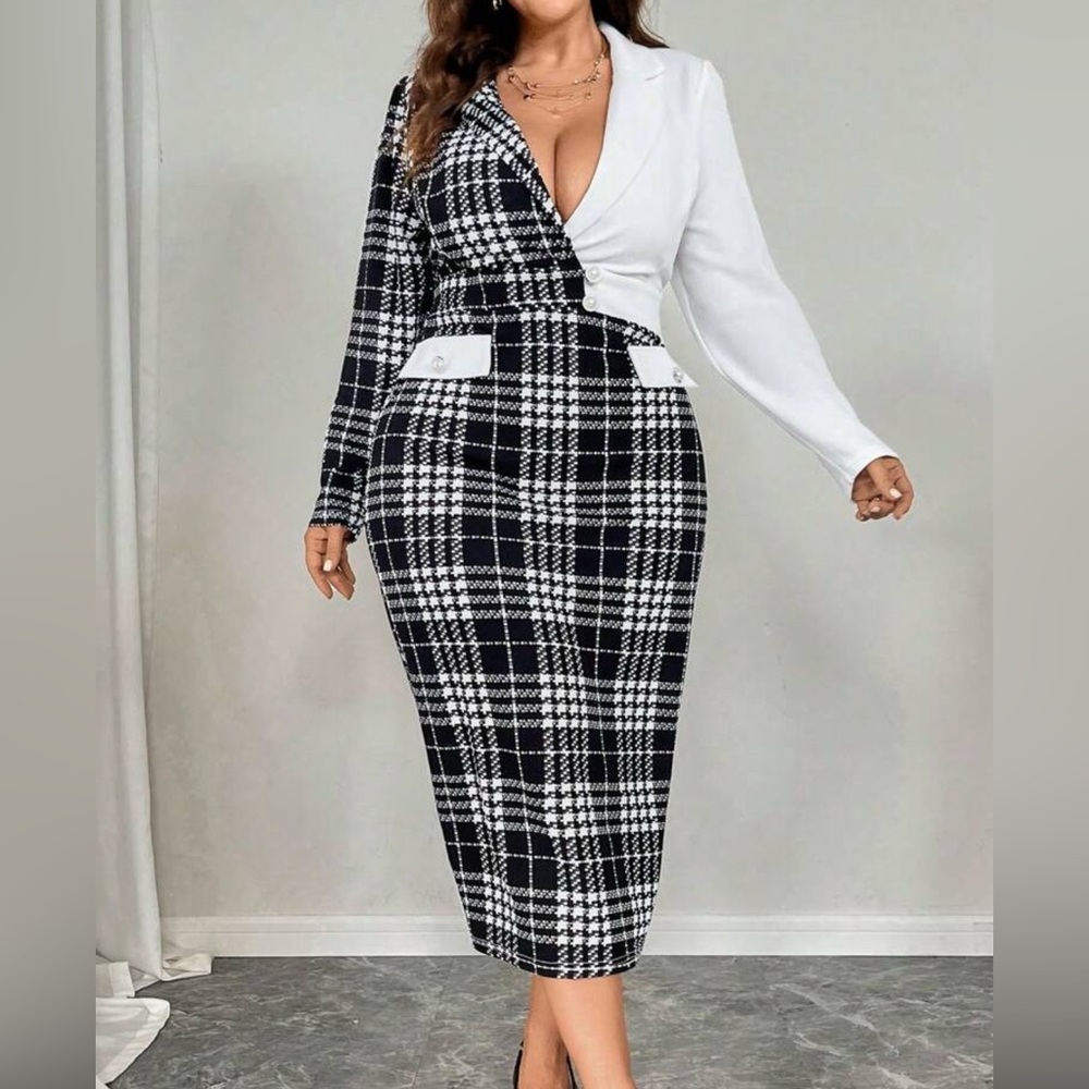 Elegant Asymmetrical Plaid Skirt